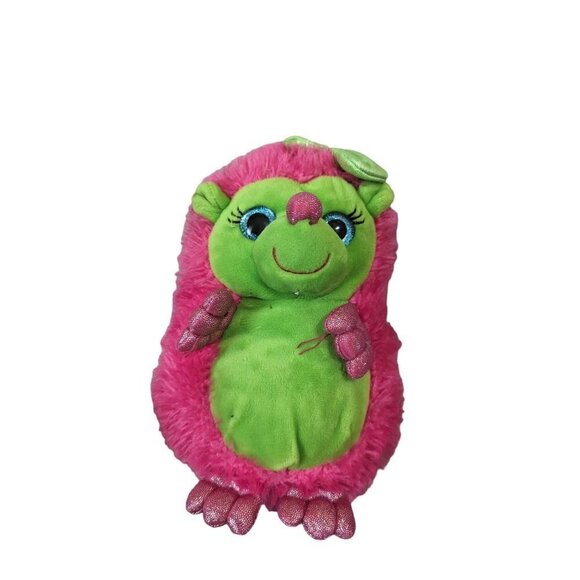 First & Main Plush Pink Hedge Hog 9” Stuffed Animal Glittery Hands Feet 8" - Picture 1 of 9